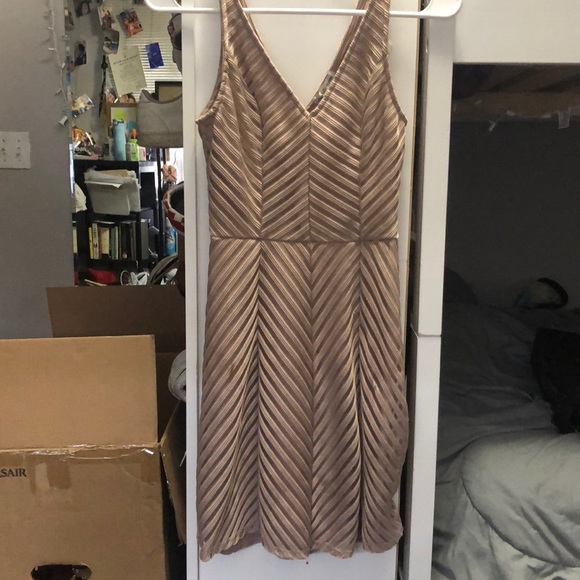Charlotte Russe- Tan/Nude  V-Neck dress - Picture 1 of 2